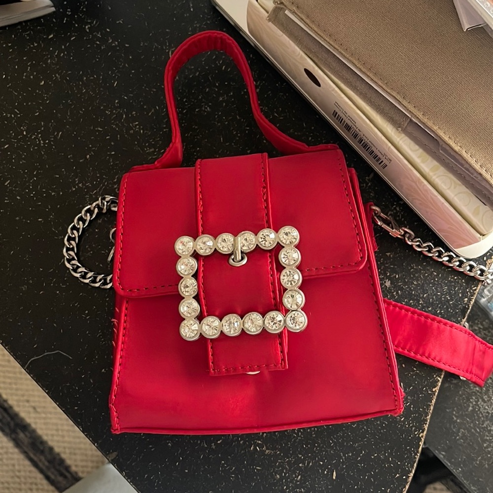 Dollskill Sugarthrillz red rhinestone mini bag